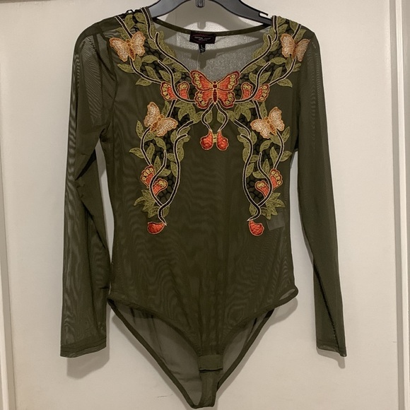 Cotton Candy Couture Green Mesh Butterfly Bodysuit - Picture 2 of 12